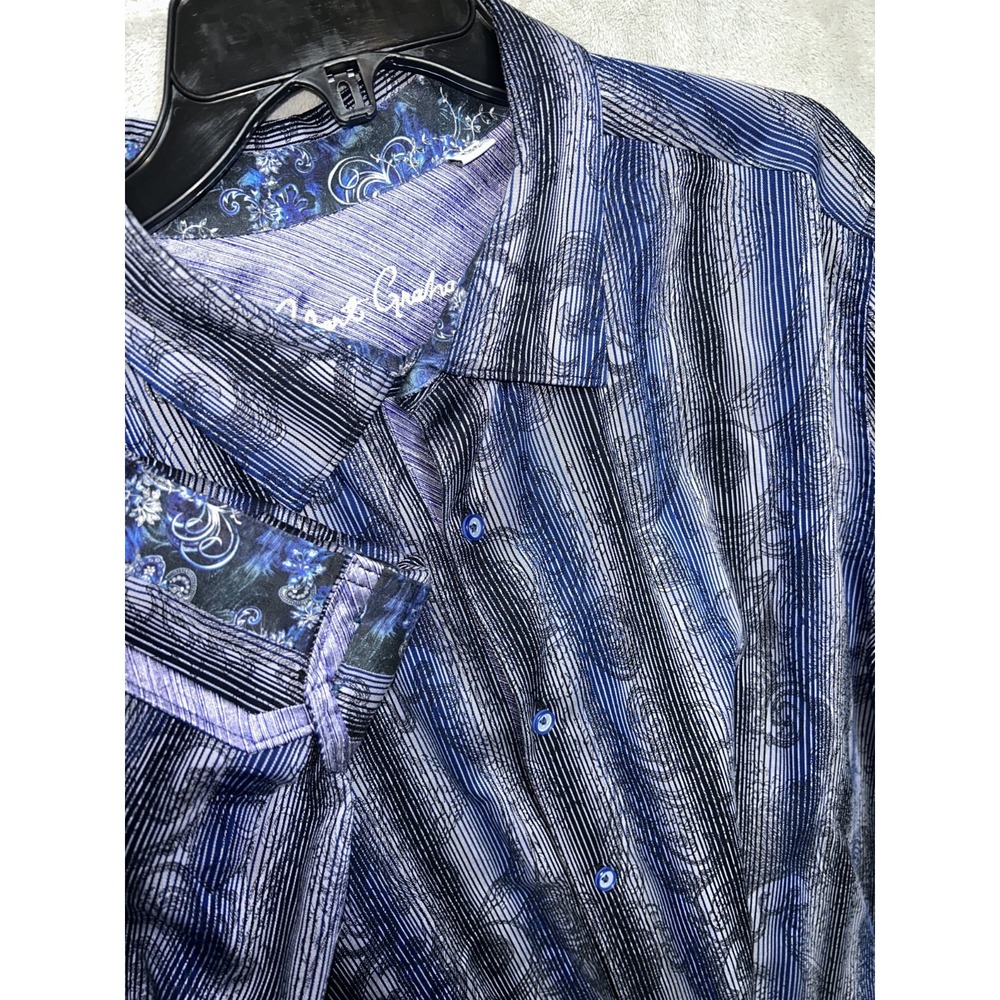 Robert Graham Mens 3XL Shirt Classic Fit Paisley Stripe Loud Luxury